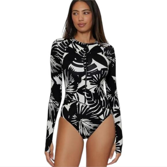 Trina Turk Women's Monaco Paddle One Piece Swimsuit Rash Guard Uv Protection  XL - Picture 2 of 7